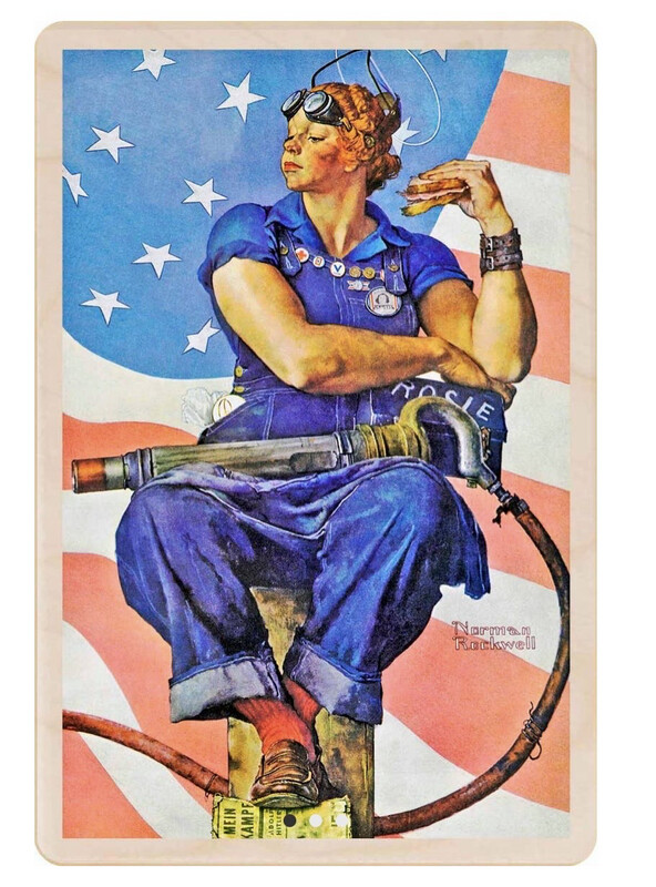 Rosie Riveter Wood Magnet