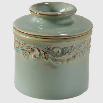 Green Vine Butter Bell Crock