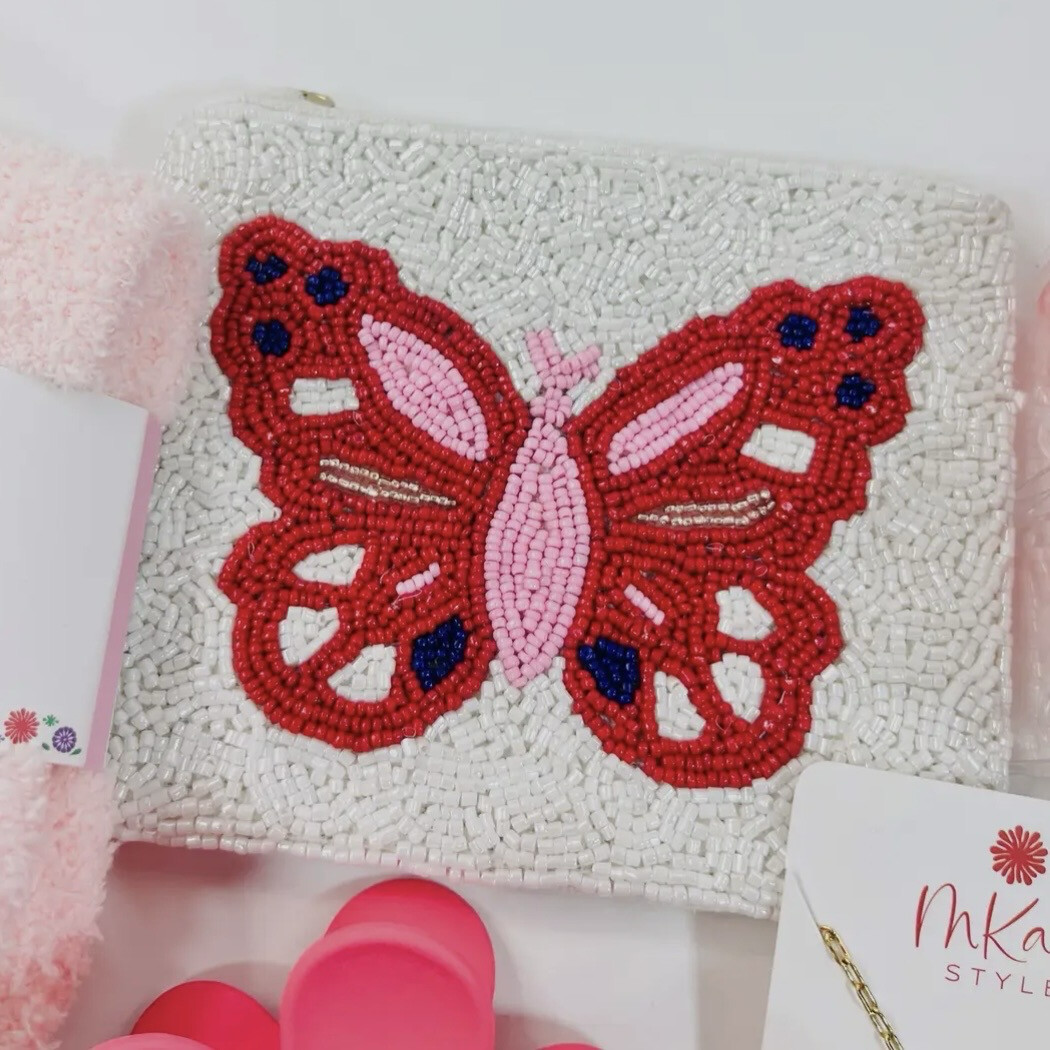 Beaded Butterfly Coin Purse