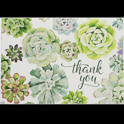 Succulent Thank You Note Cards
