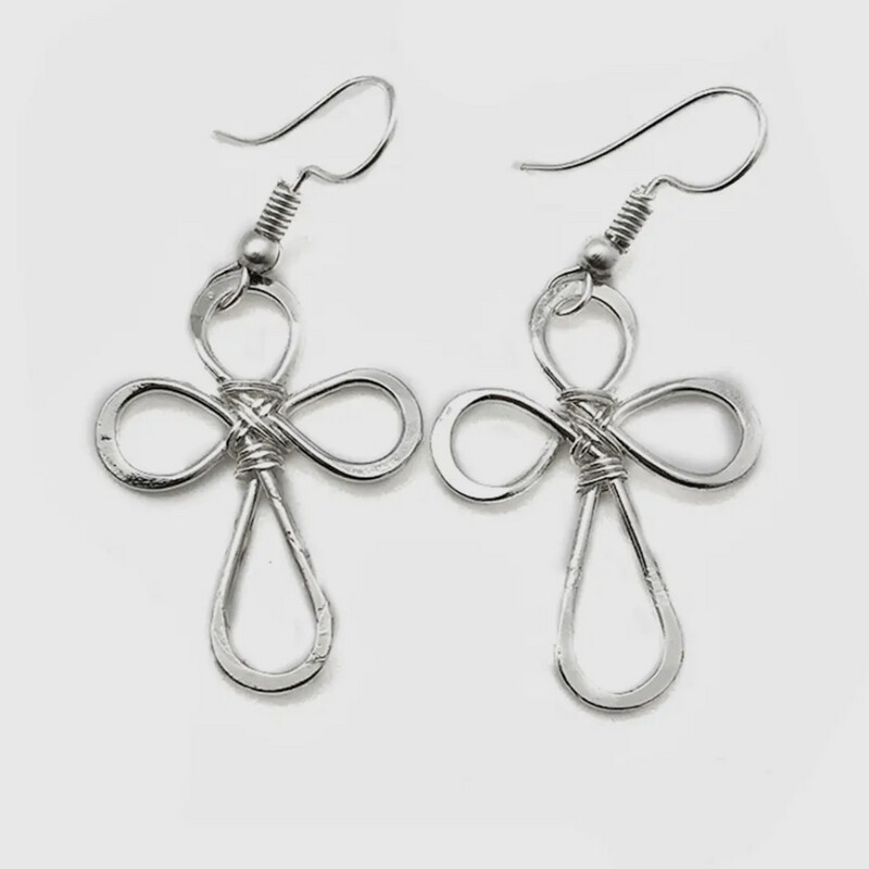 Silver Cross Earrings