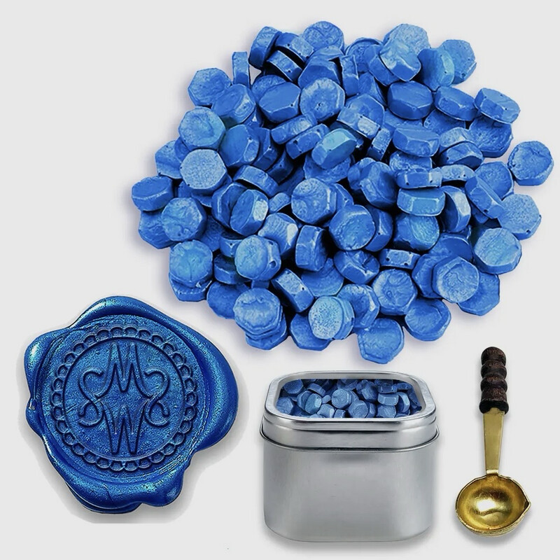 Blue Premium Wax Sealing Tin With Spoon