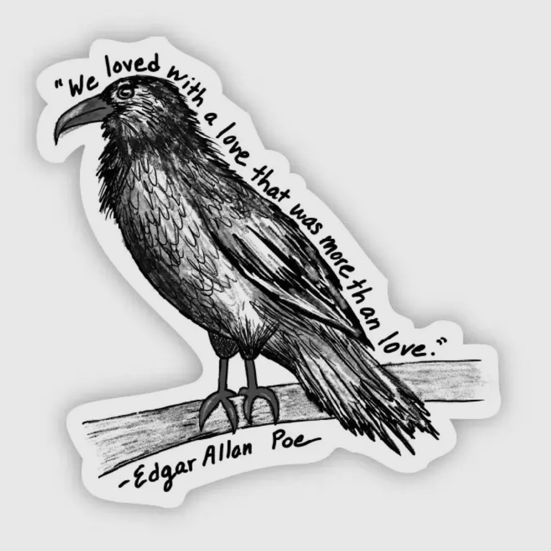 Edgar Allen Poe Raven Sticker