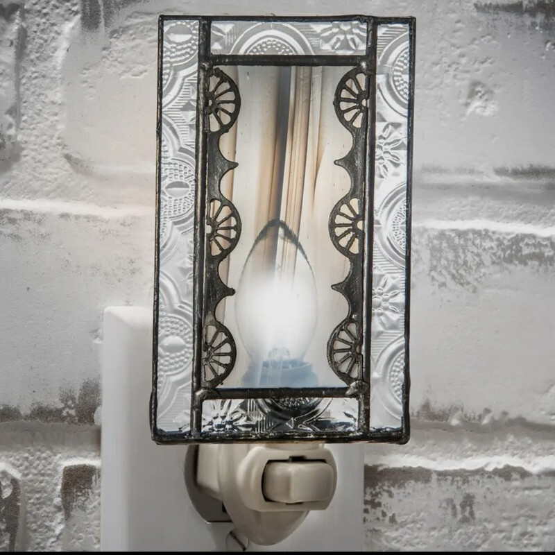 Gray Stained Glass Night Light