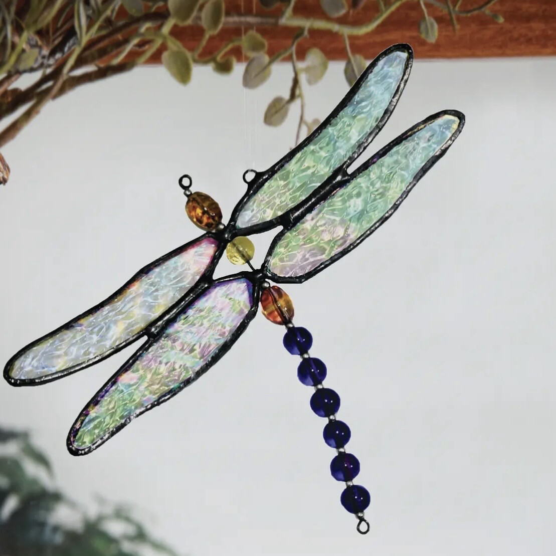 Stained Glass Dragonfly Suncatcher