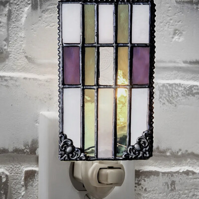 Purple Green Mission Style Night Light