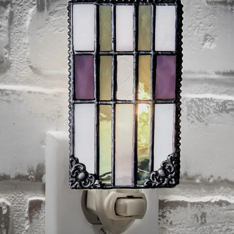 Purple Green Mission Style Night Light