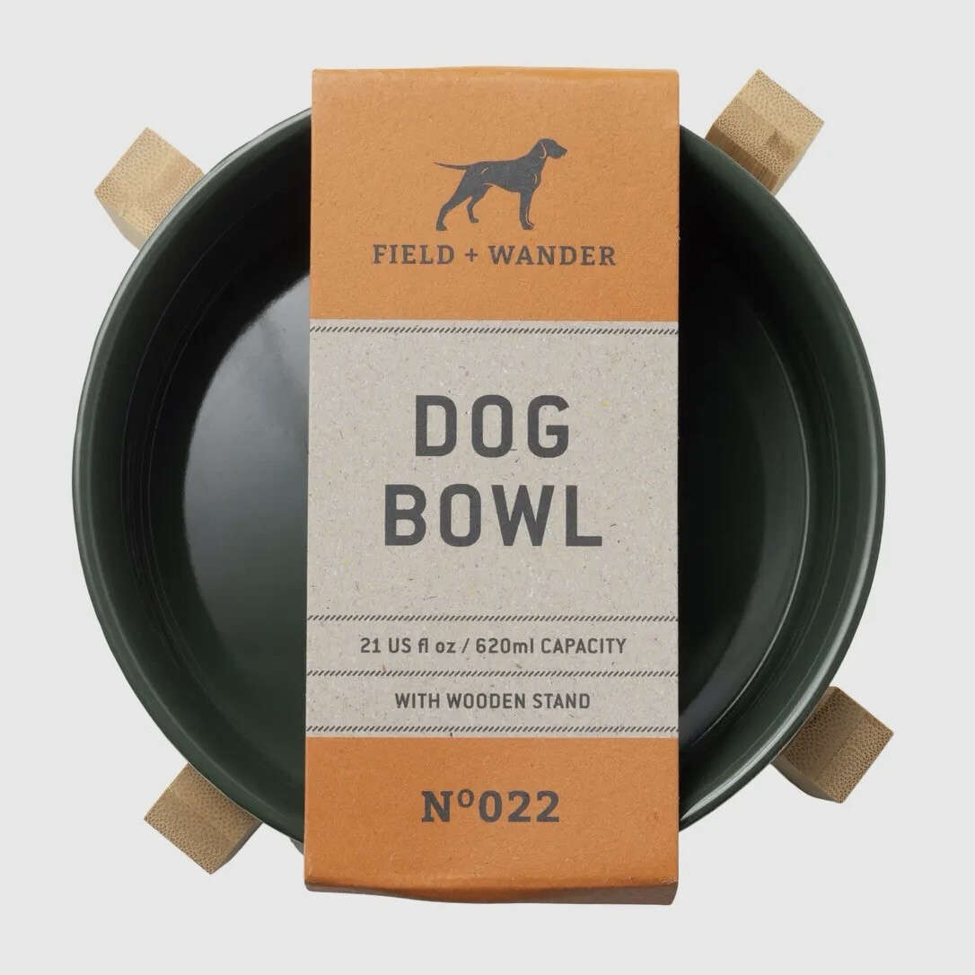 Green Ceramic Dog Bowl