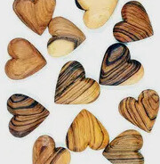 Olive Wood Flat Pocket Heart