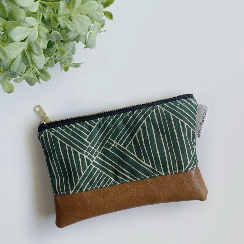 Green Geometric Coin Purse