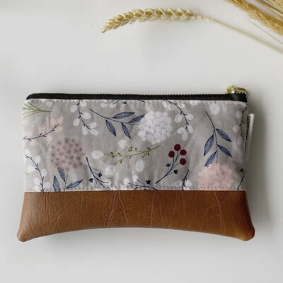 Neutral Floral Coin Purse