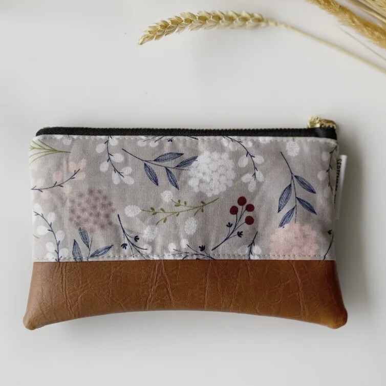 Neutral Floral Coin Purse