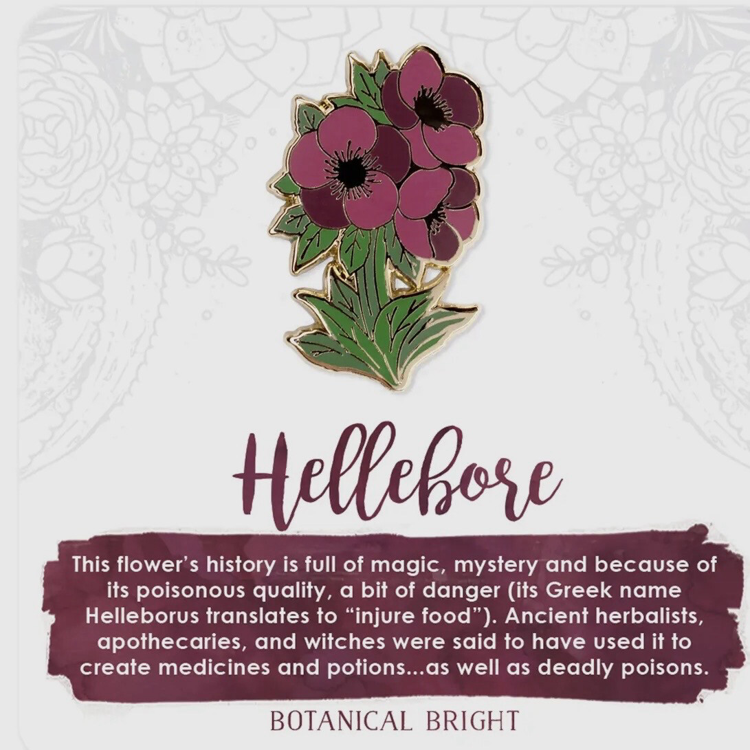 Hellebore Rose Lapel Pin