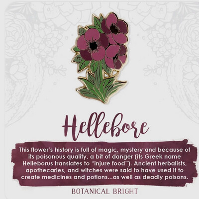 Hellebore Rose Lapel Pin