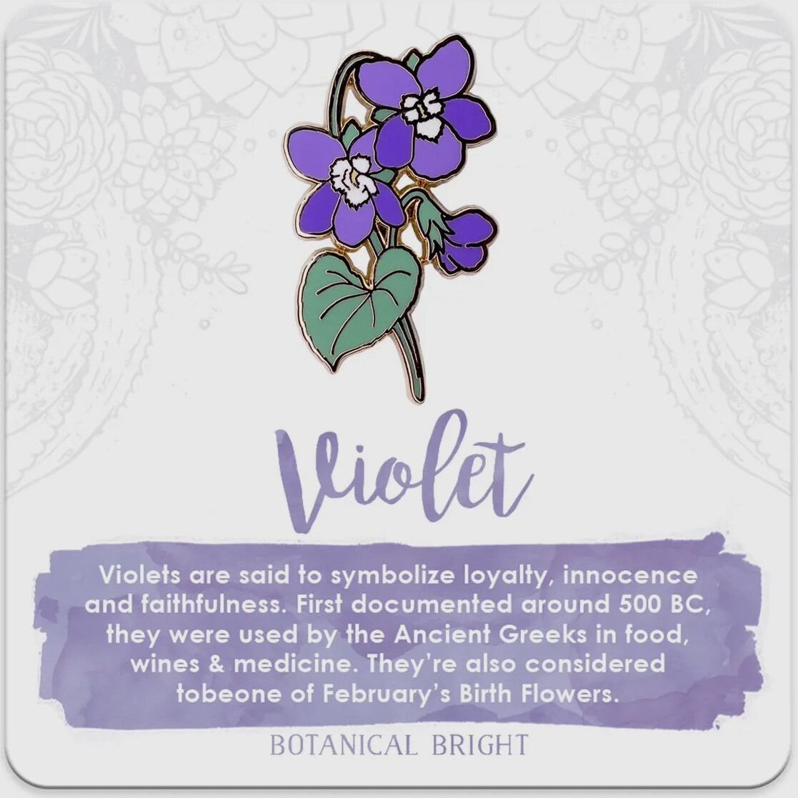 Violet Lapel Pin