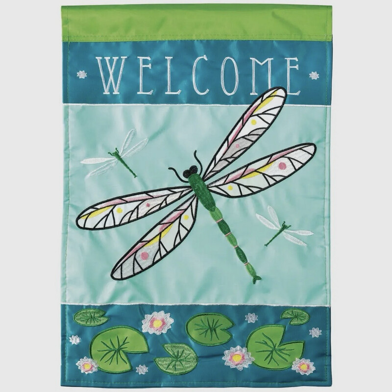 Dragonfly Garden Flag