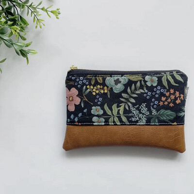 Dark Floral Coin Purse