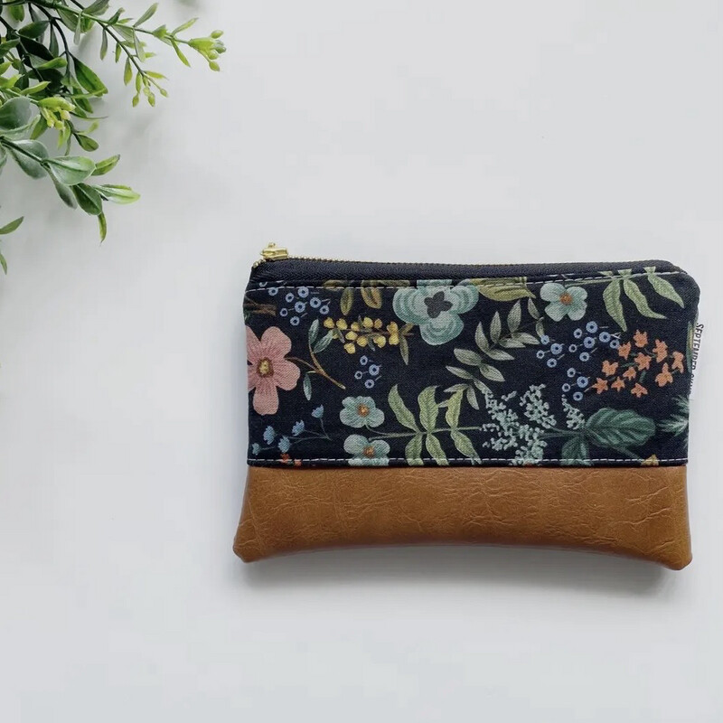 Dark Floral Coin Purse