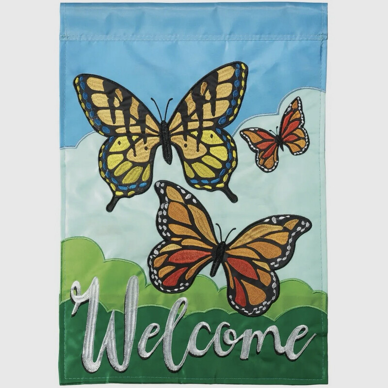 Butterfly Welcome Garden Flag