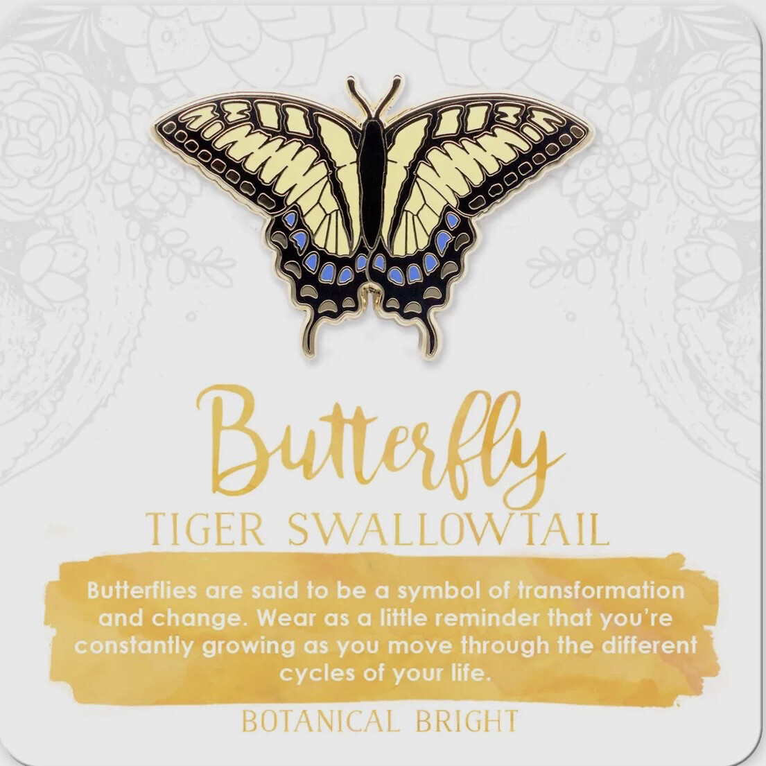 Tiger Swallow Tail Butterfly Lapel Pin