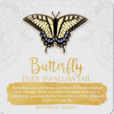 Tiger Swallow Tail Butterfly Lapel Pin