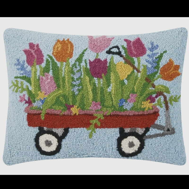 Spring Garden Wagon Hook Pillow