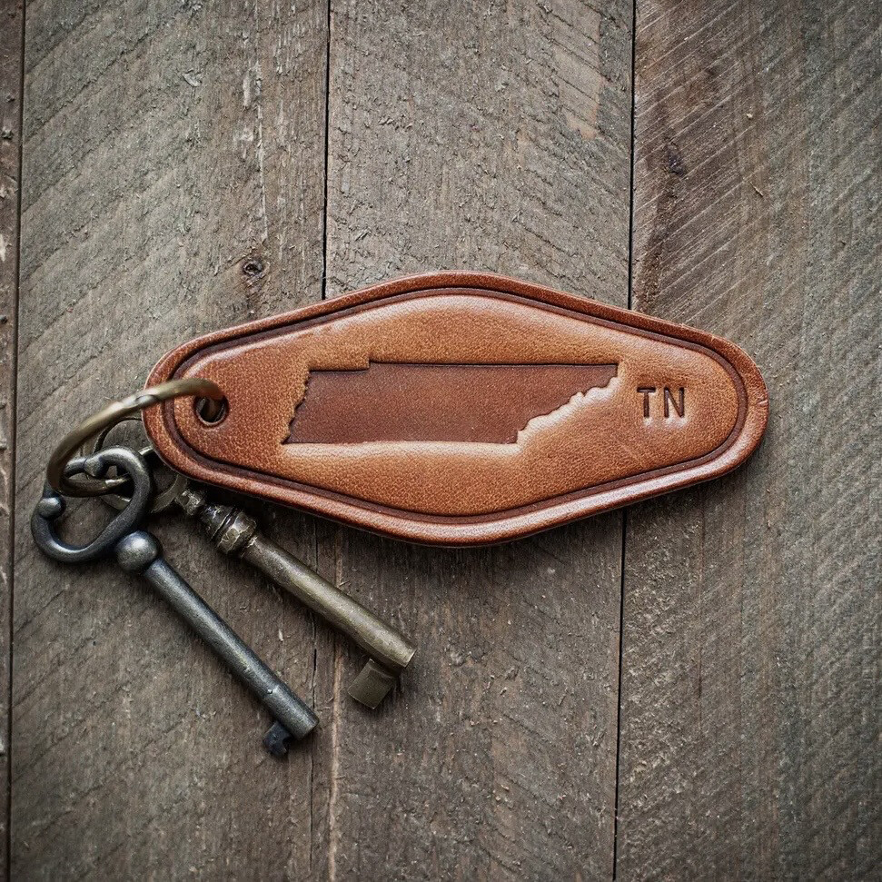 Leather Tennessee Keychain