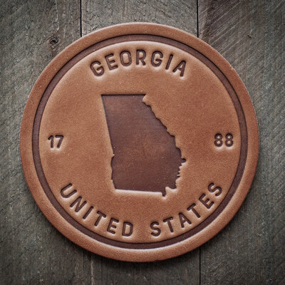 Leather Georgia Coaster