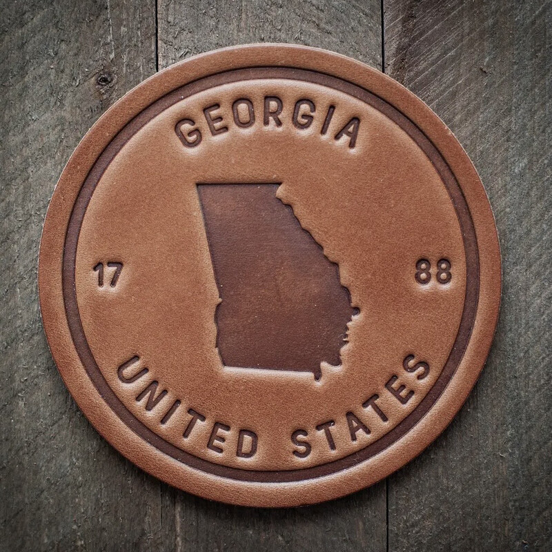 Leather Georgia Coaster