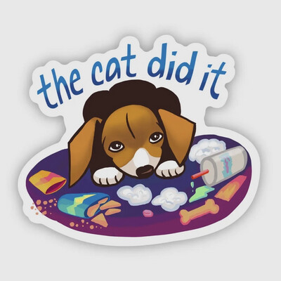Cat Did It Sticker
