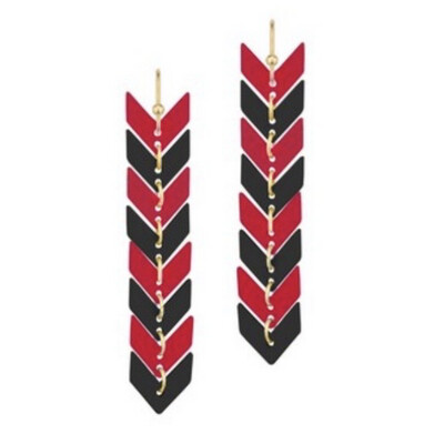 Black And Red Arrow Earrings