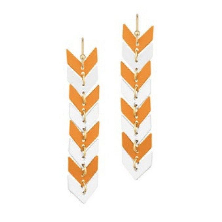 Tennessee Orange And White Arrow Earrings