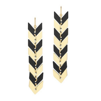 Black And Gold Arrow Earrings