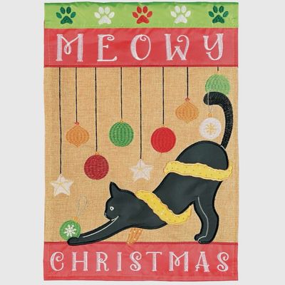 Meowy Christmas Garden Flag