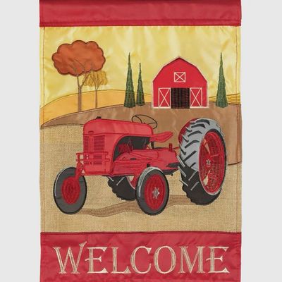 Tractor Fall Garden Flag