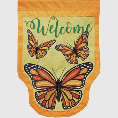 Orange Monarch Garden Flag