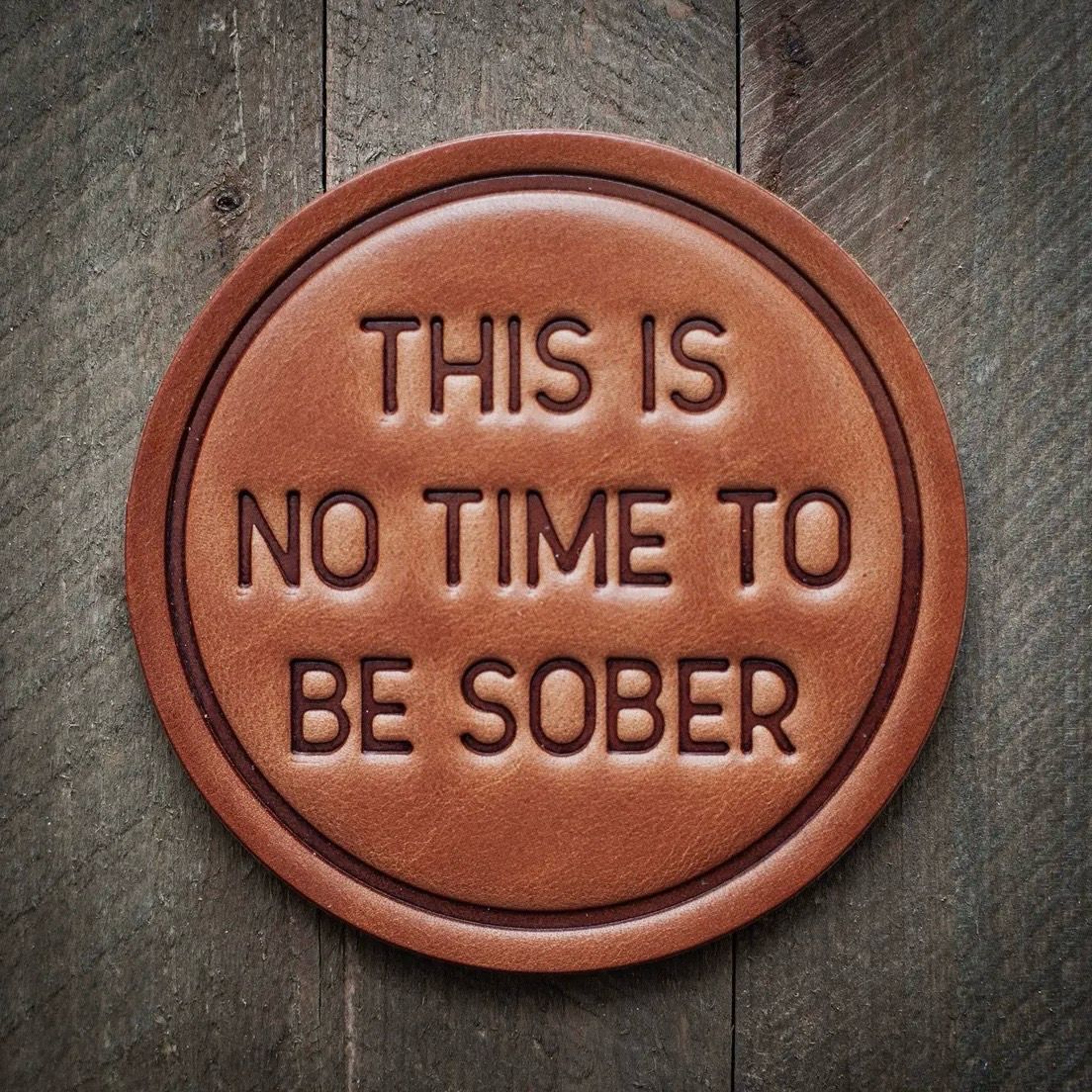 Sober Genuine Leather Coaster