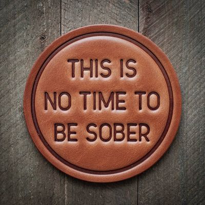 Sober Genuine Leather Coaster