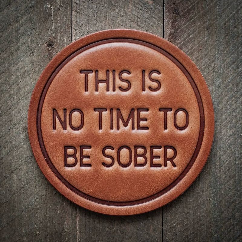 Sober Genuine Leather Coaster