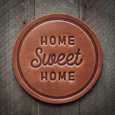 Home Sweet Home Genuine Leather Coaster