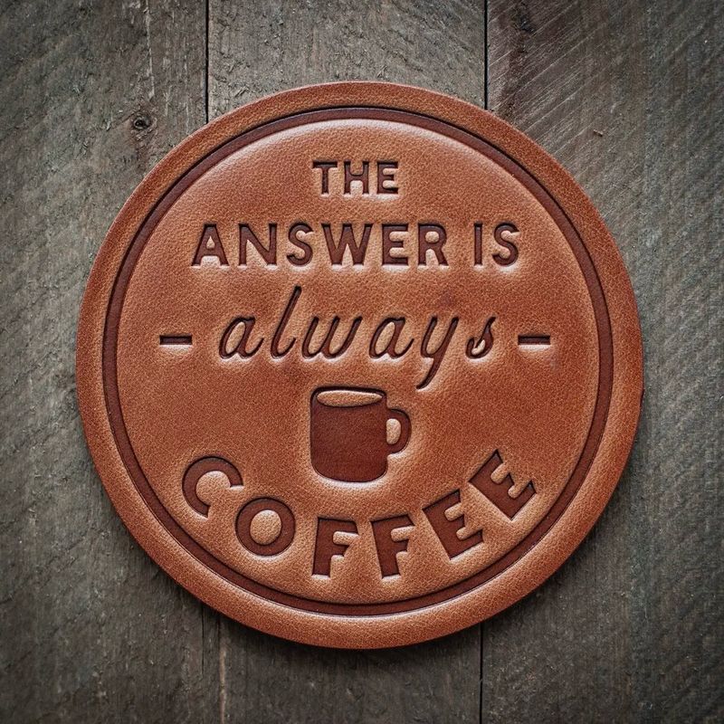 Coffee Genuine Leather Coaster