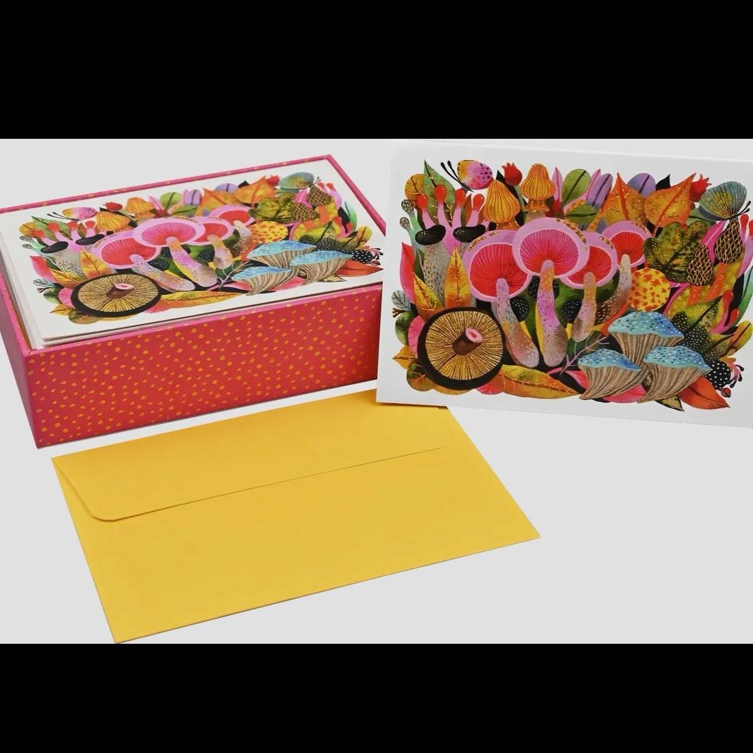 Colorful Mushroom Note Card Set
