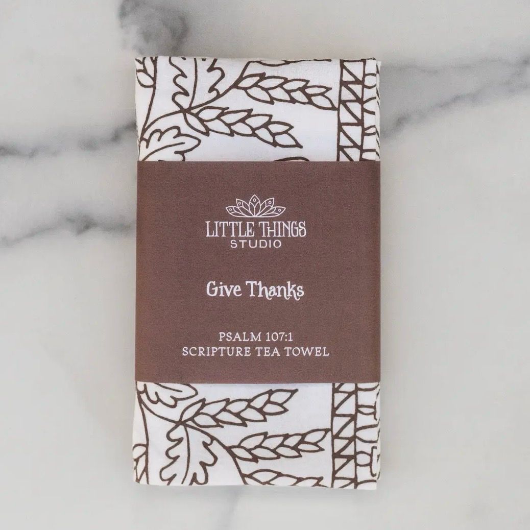 Give Thanks Tea Towel