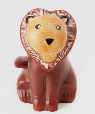 Soapstone Painted Lion