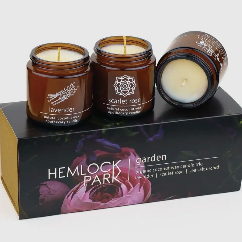 Hemlock Garden Trio Candle Set