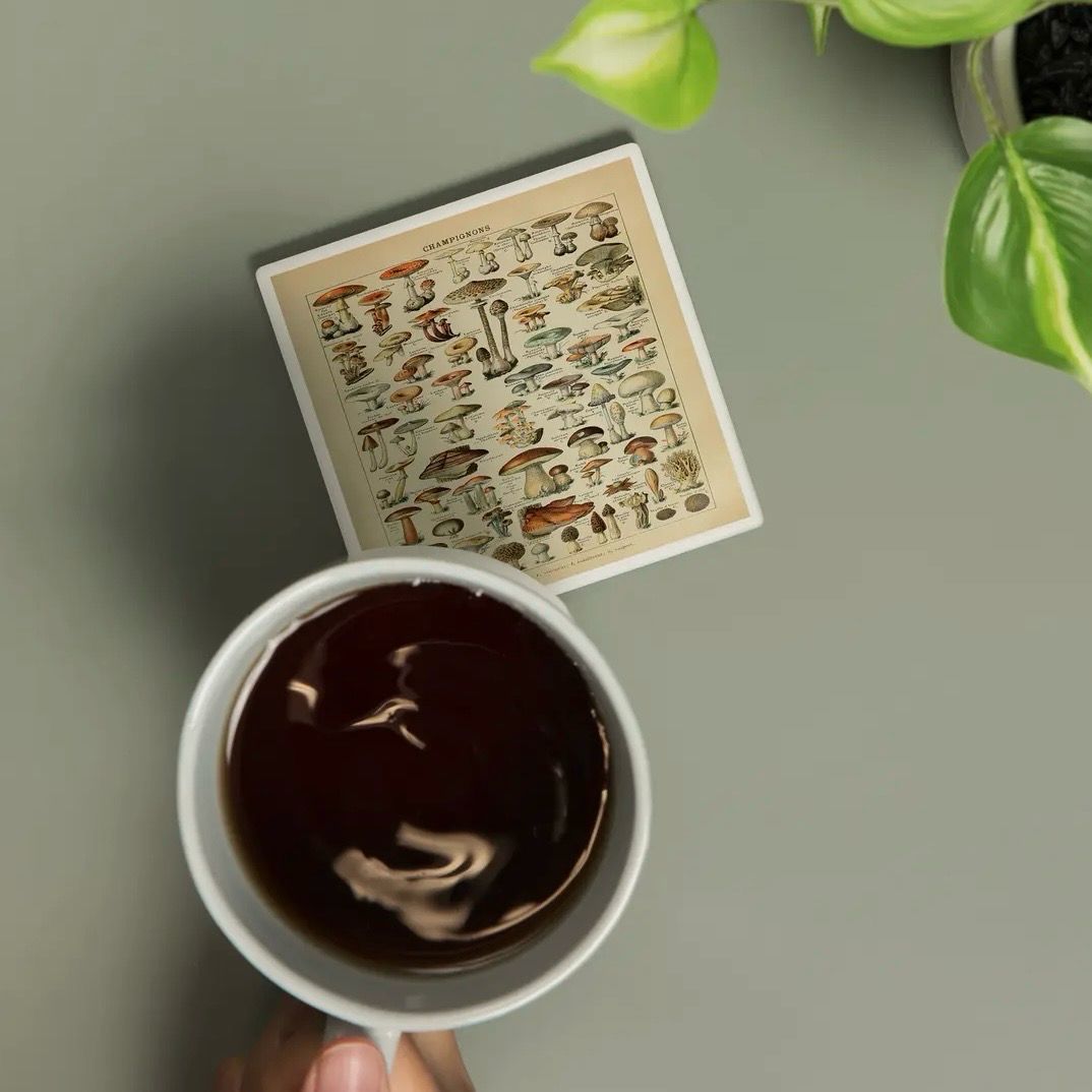 Weathered Ceramic Mushroom Coaster