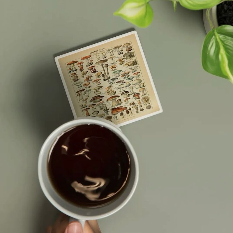 Weathered Ceramic Mushroom Coaster