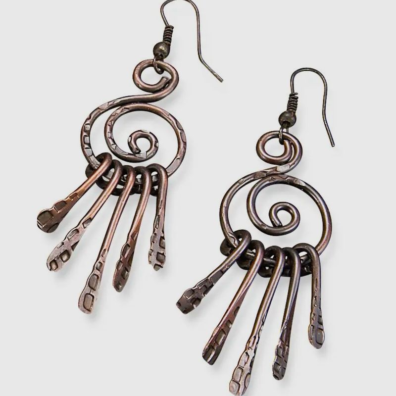 Bronze Swirl Earrings
