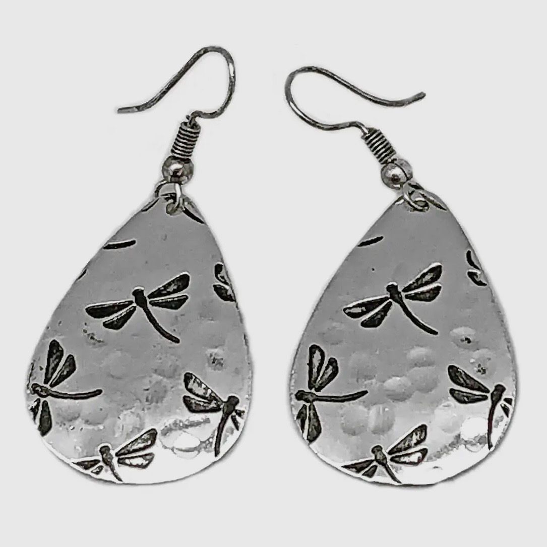 Dragonfly Engraved Earrings