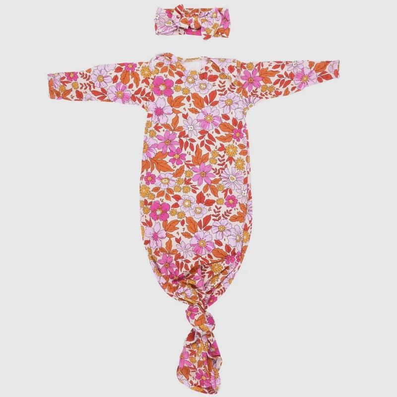 Floral Knotted Baby Gown